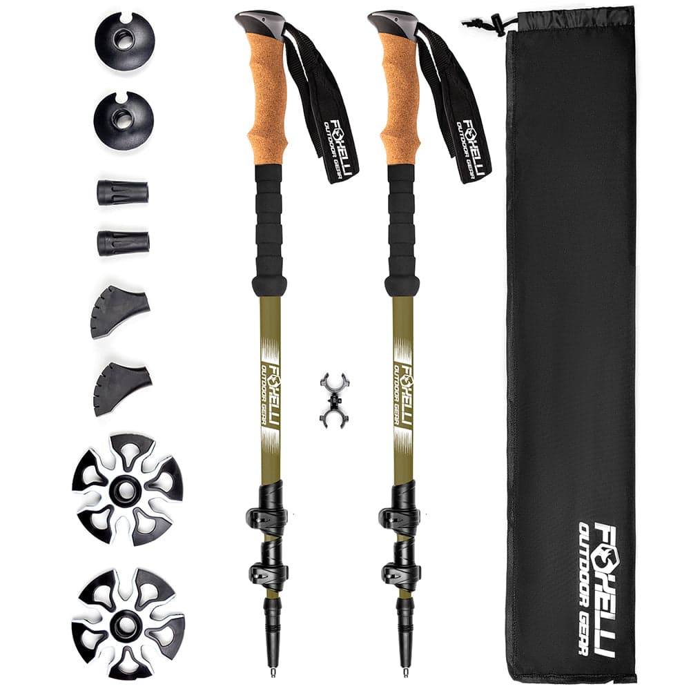 Foxelli carbon-fiber trekking poles — product photo